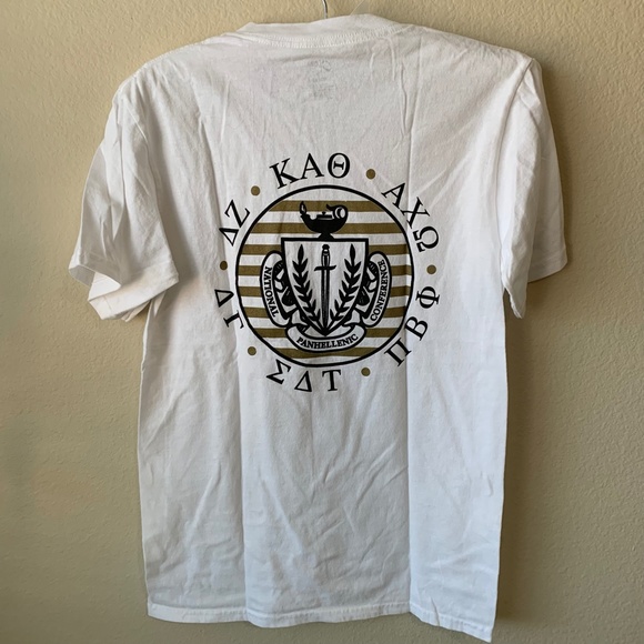 Kappa Alpha Theta Panhellenic Recruitment T-shirt size Small White Black Logos - Picture 9 of 14